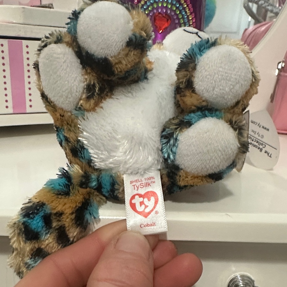 Ty Beanie Boo’s Collection “Cobalt” Blue and Black Spotted Leopard Plush Toy NWT - Picture 8 of 11